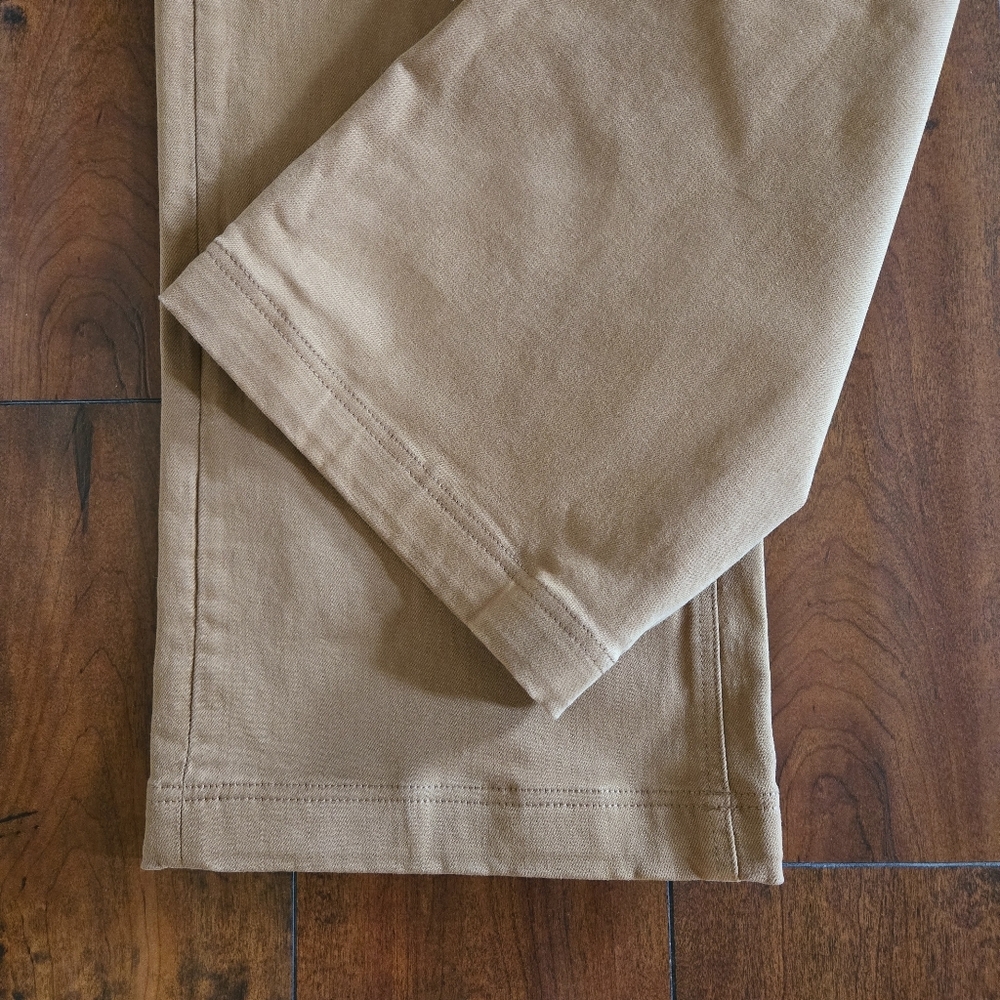 Everlane Wide Leg Crop Pant High Rise Stretch Cotton Women's Ochre Brown Size 2 - Picture 7 of 8